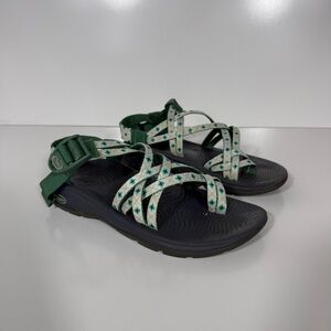 Chaco Women's Green and White Patterned Hiking Sandals